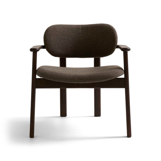 Arca Loungesessel, Eiche geräuchert | Crush Bouclé Grau/Beige