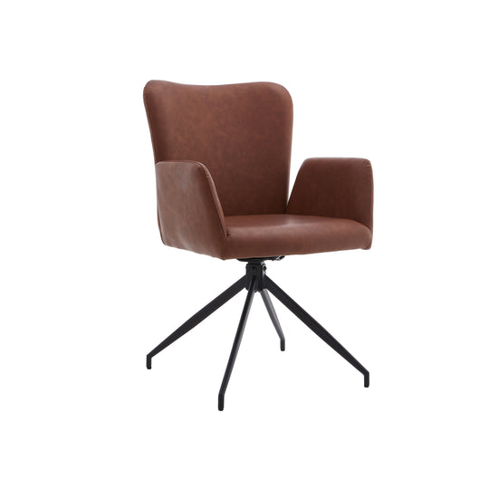 Frida Esszimmerstuhl, Armlehnen | Drehfunktion | PU-Leder