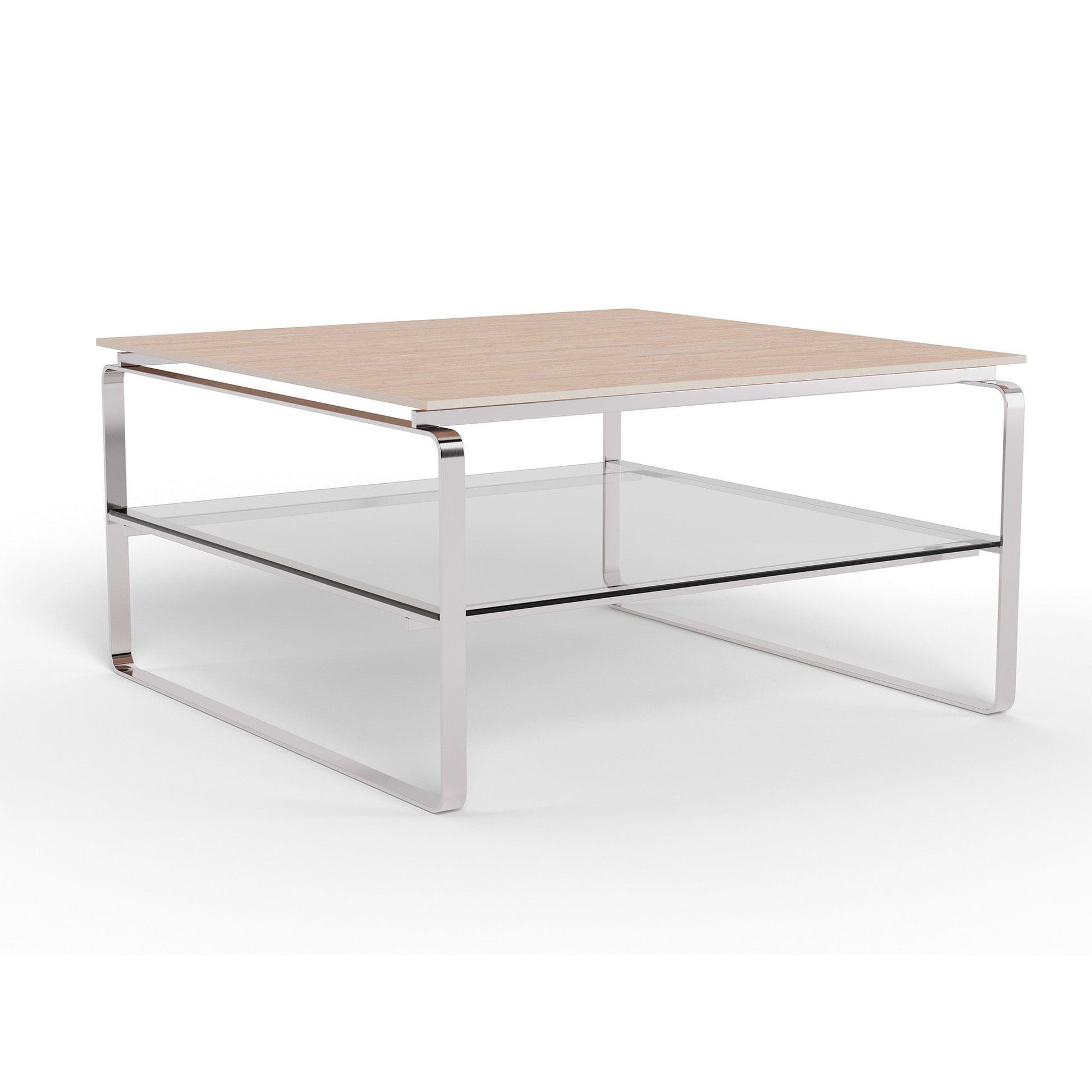 Strata sofabord, keramik travertin | Glas | 80x80 - Møbelkompagniet
