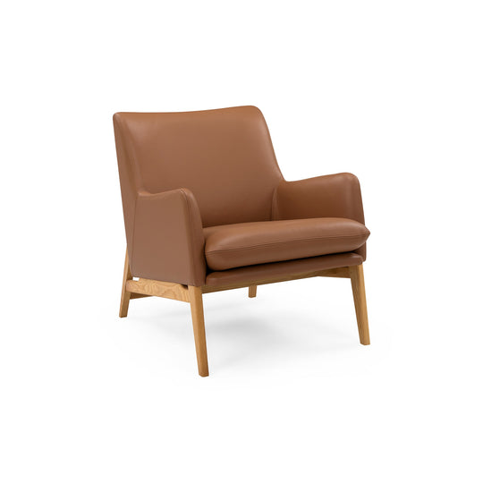 Sova Loungesessel, Eiche natur | Leder Cognac