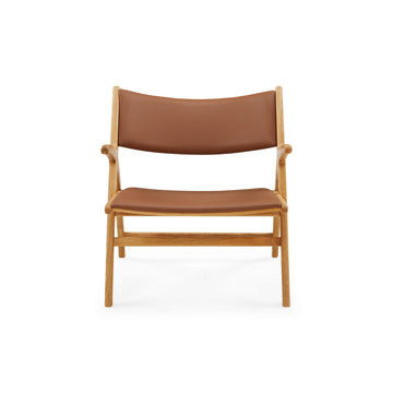 Roots Sessel, Natur-Eiche | Cognac-Leder