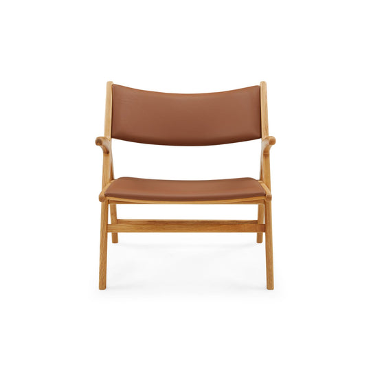 Roots Sessel, Natur-Eiche | Cognac-Leder