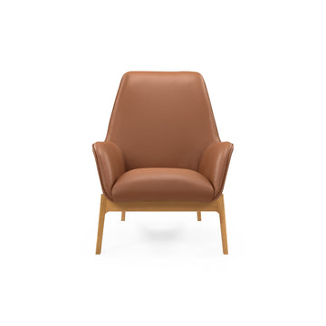 Leno Sessel, Eiche natur | Leder Cognac