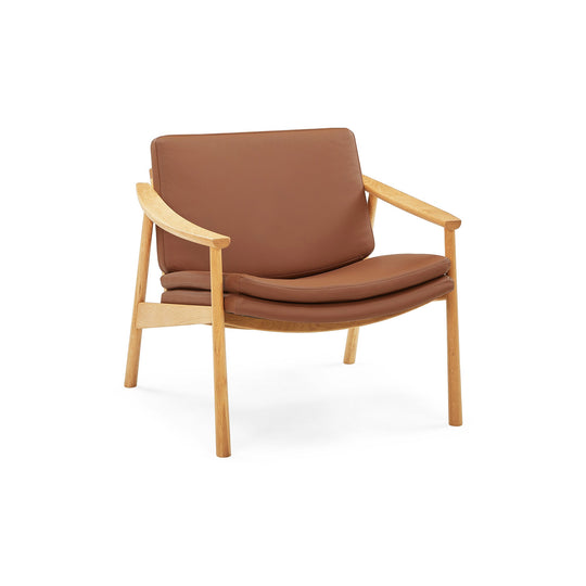 Soren Loungesessel, Eiche natur | Leder Cognac