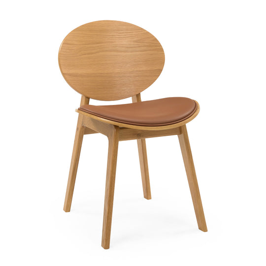 Anker Esszimmerstuhl, Eiche natur | Leder Cognac