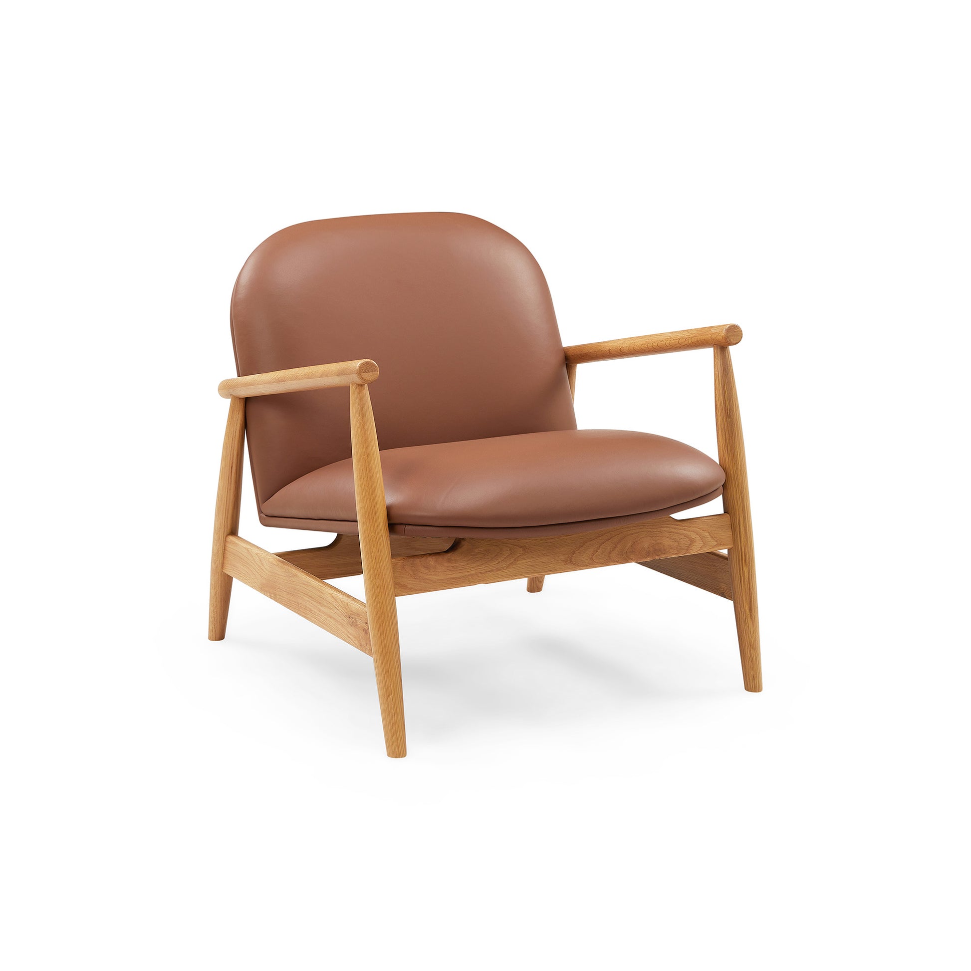 Olea lænestol, Natur eg | Cognac læder - Møbelkompagniet