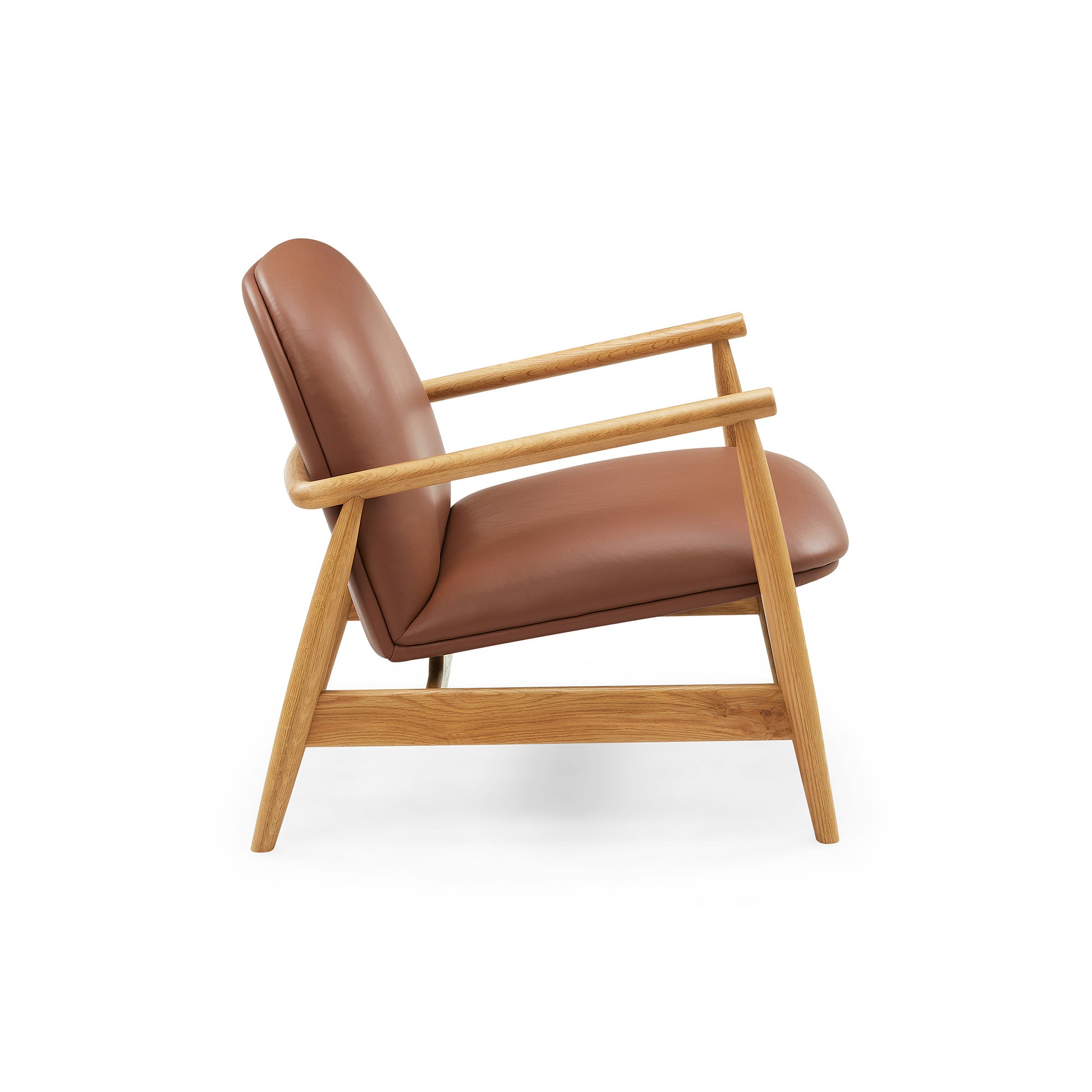 Olea lænestol, Natur eg | Cognac læder - Møbelkompagniet