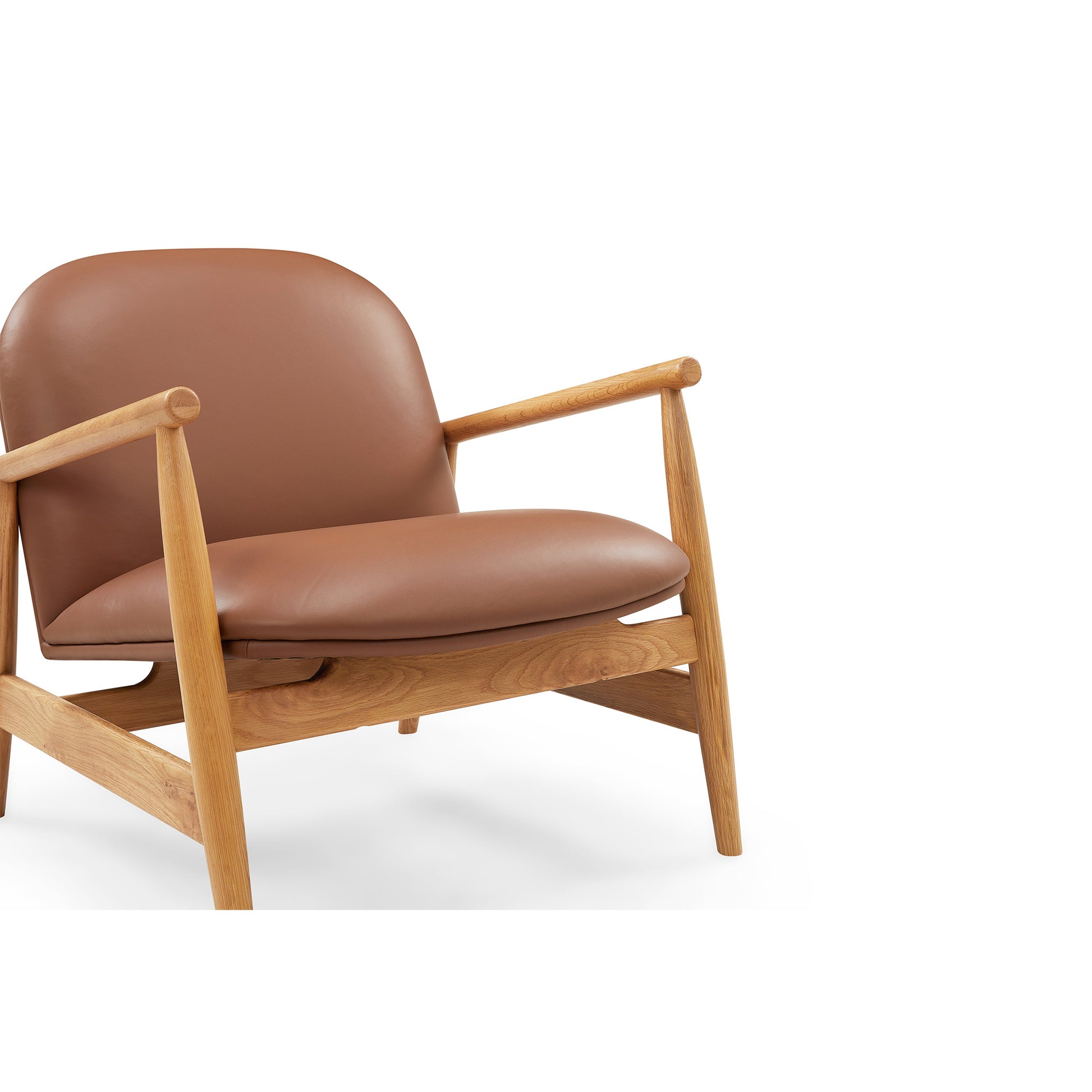 Olea lænestol, Natur eg | Cognac læder - Møbelkompagniet