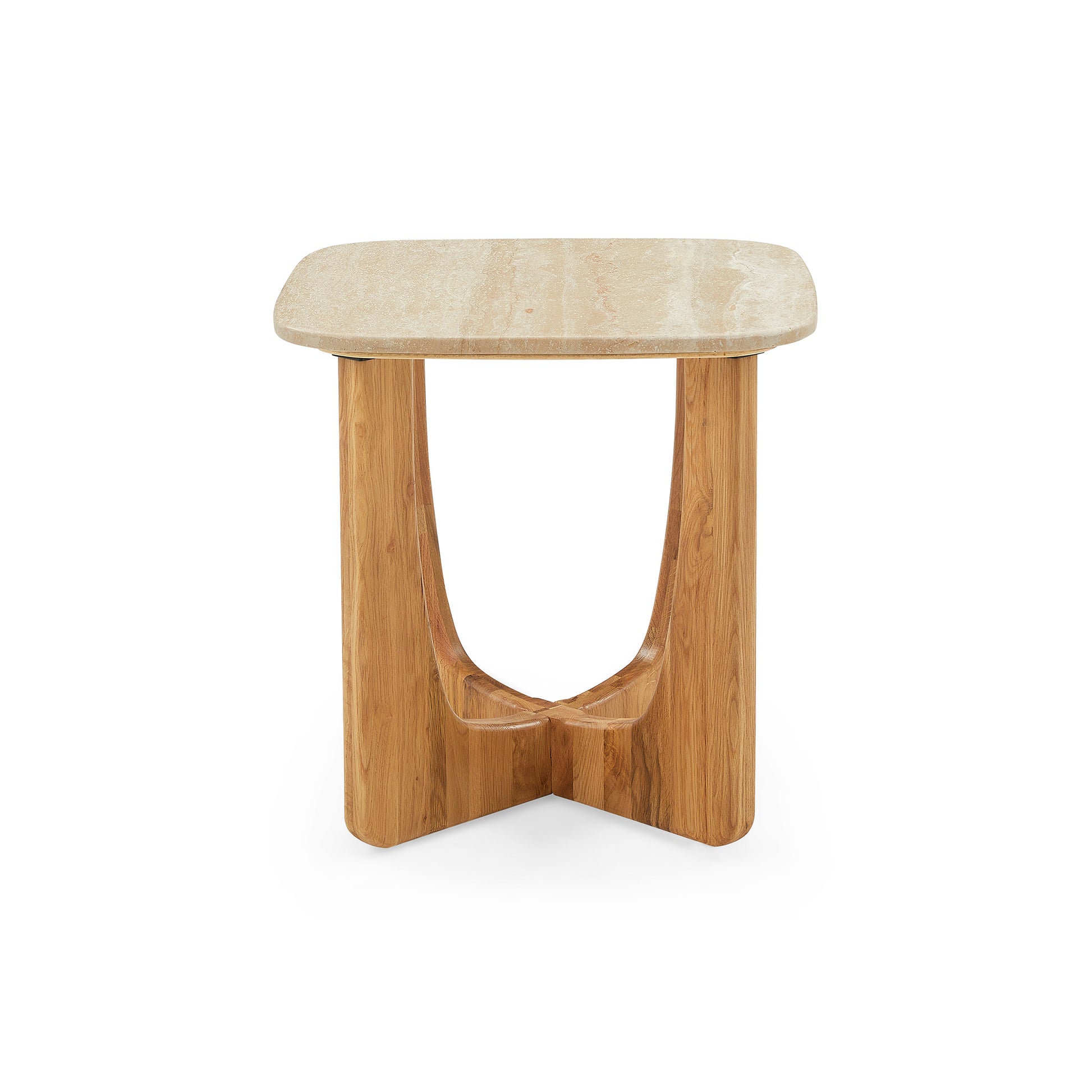 Orion hjørnebord, Marmor/Egetræ | 50x50 - Møbelkompagniet