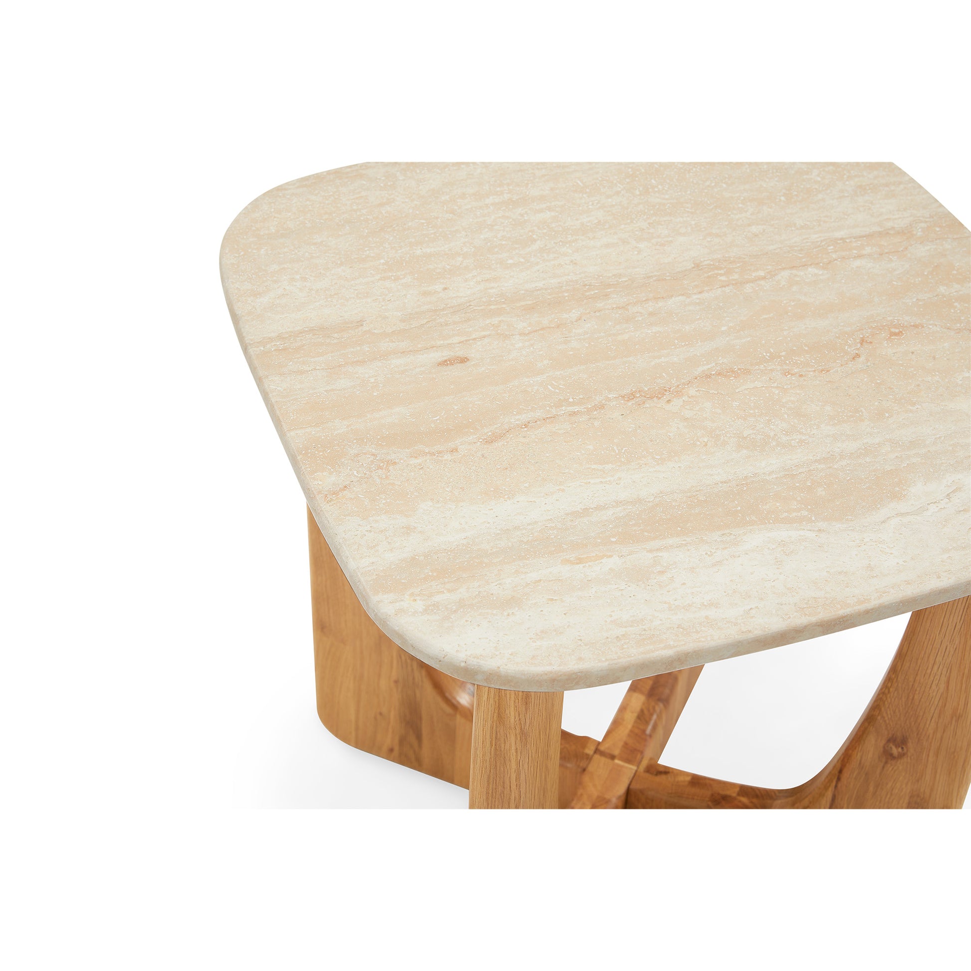 Orion hjørnebord, Marmor/Egetræ | 50x50 - Møbelkompagniet