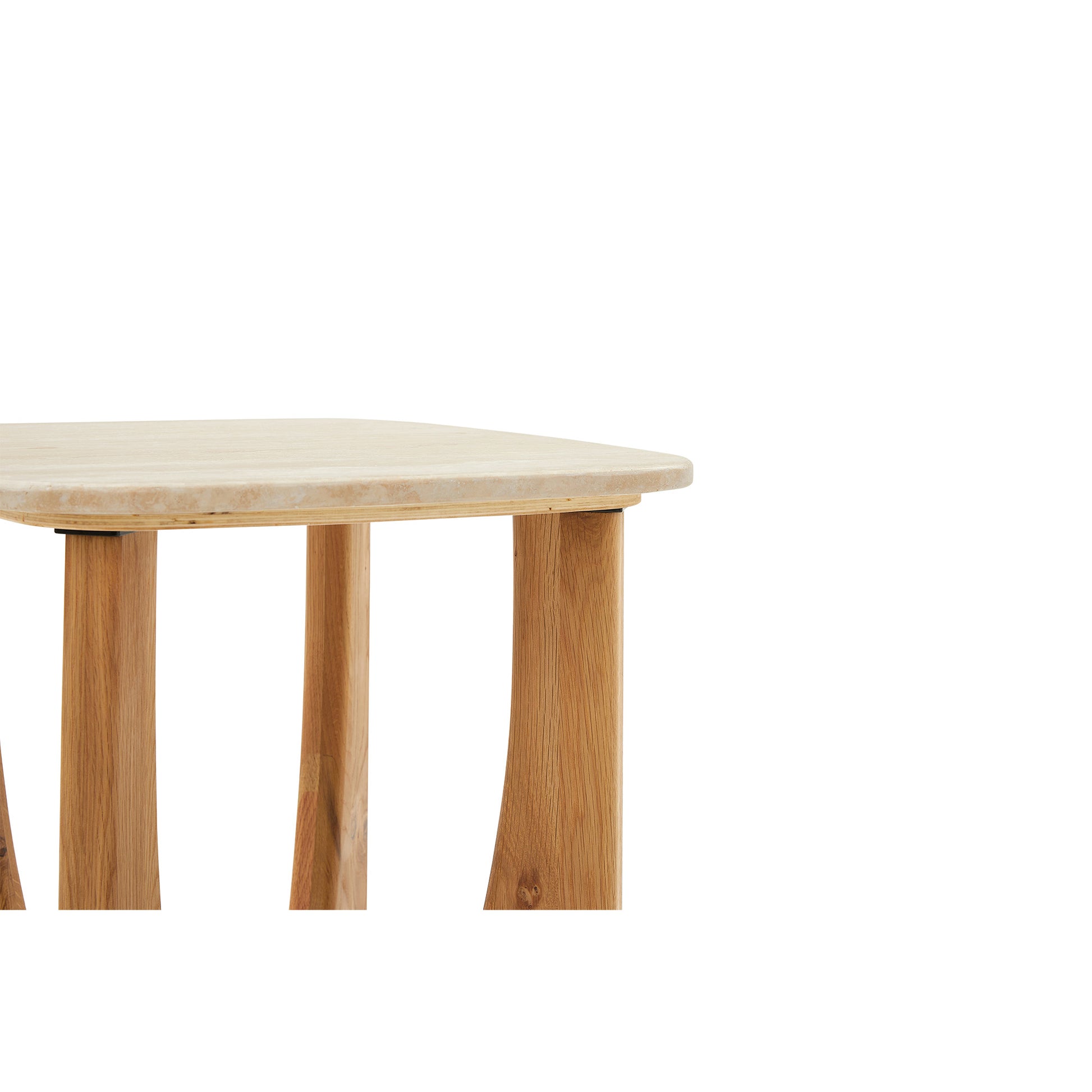 Orion hjørnebord, Marmor/Egetræ | 50x50 - Møbelkompagniet