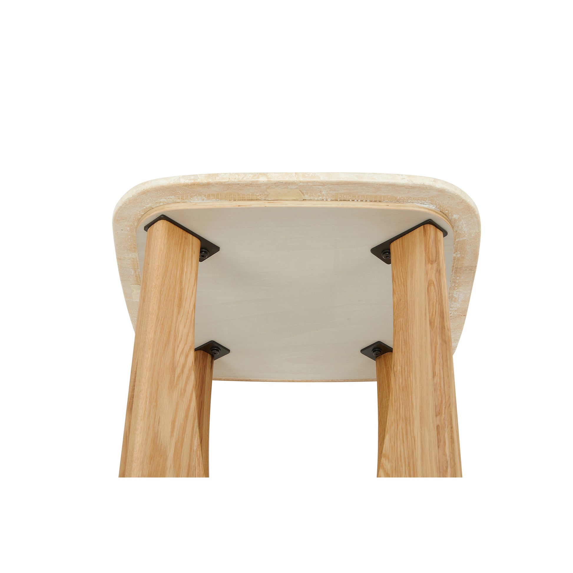 Orion hjørnebord, Marmor/Egetræ | 50x50 - Møbelkompagniet