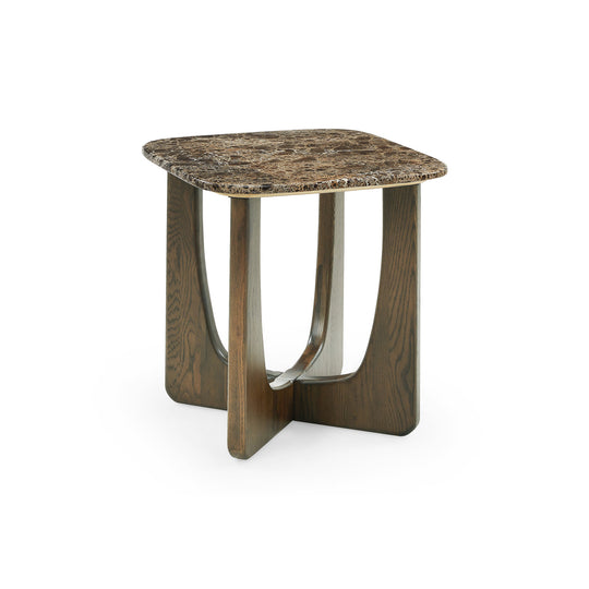 Orion Ecktisch, Eiche/Emperador | 50x50