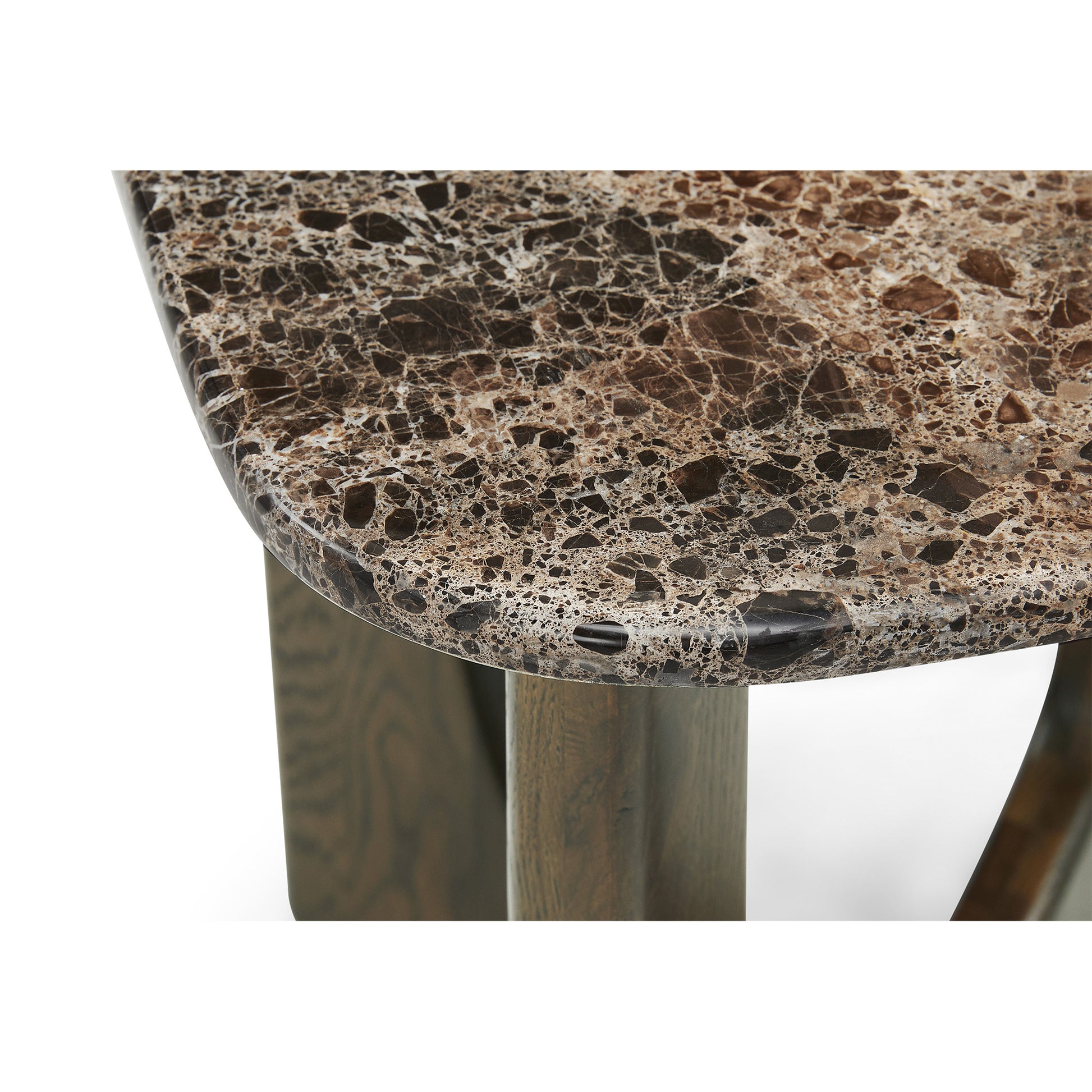 Orion hjørnebord, Egetræ/Emperador | 50x50 - Møbelkompagniet