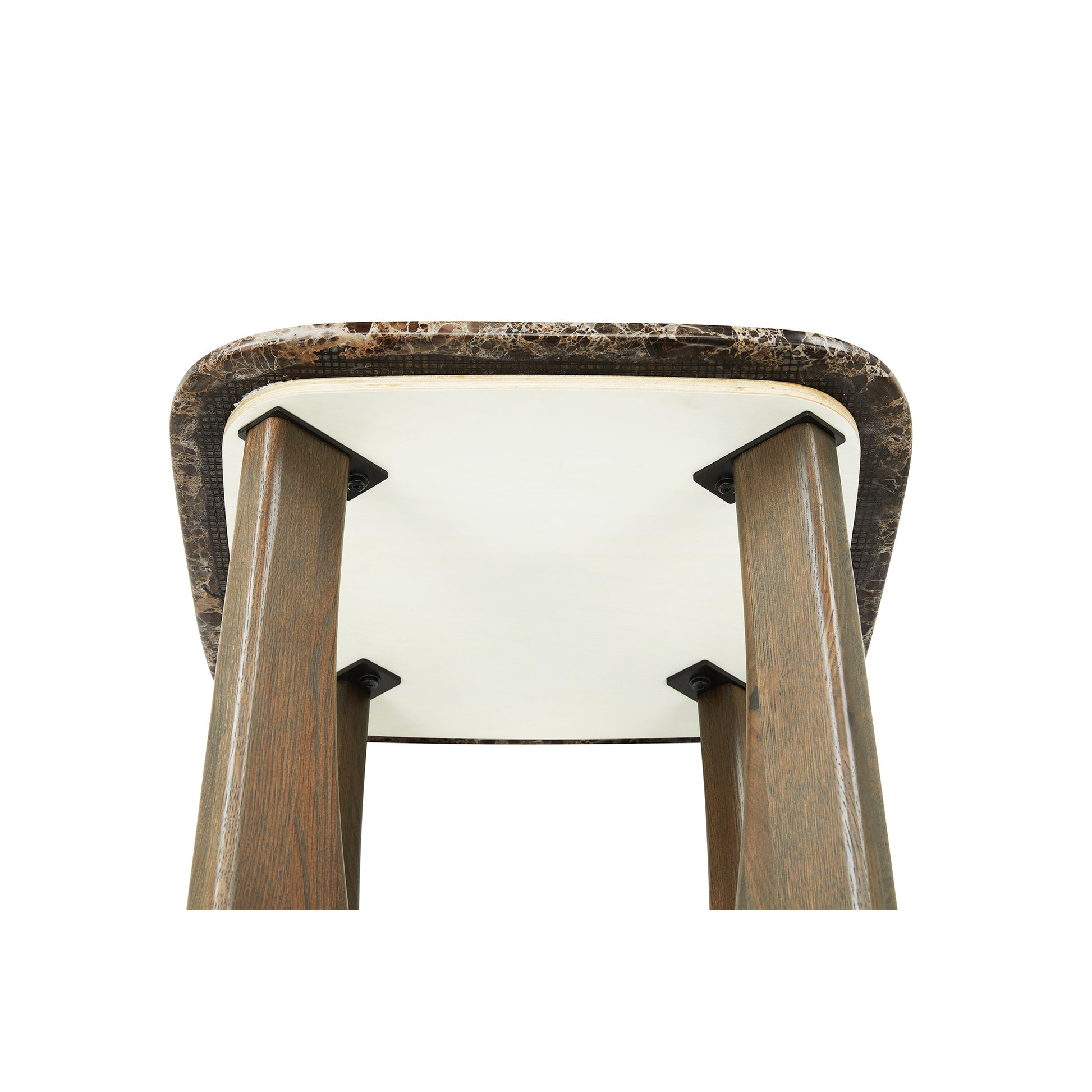 Orion hjørnebord, Egetræ/Emperador | 50x50 - Møbelkompagniet