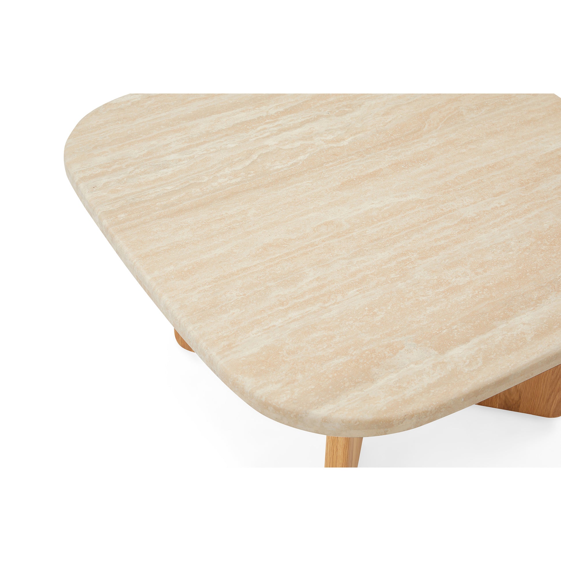 Orion sofabord, Marmor/Egetræ | 90x90 - Møbelkompagniet