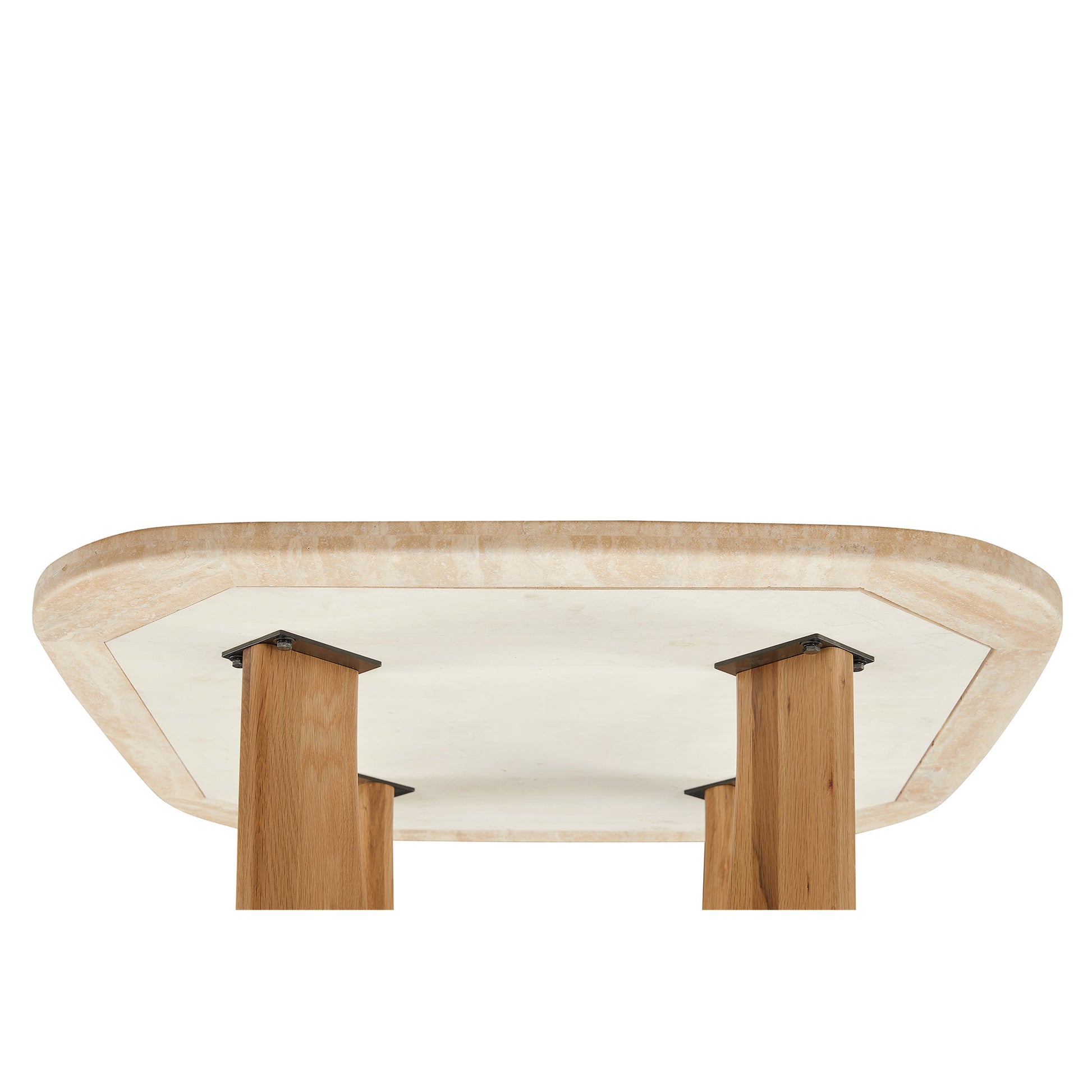 Orion sofabord, Marmor/Egetræ | 90x90 - Møbelkompagniet