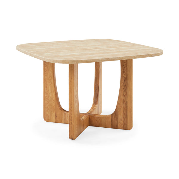 Orion spisebord, Marmor/Egetræ | 120x120 - Møbelkompagniet