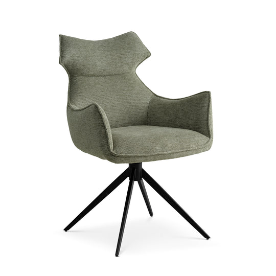 Liva Esszimmerstuhl, Armlehnen | Drehfunktion | Schwarzes Gestell