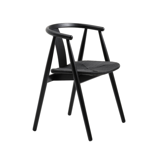 Relate Esszimmerstuhl, schwarzes Eichenholz | Flechtwerk