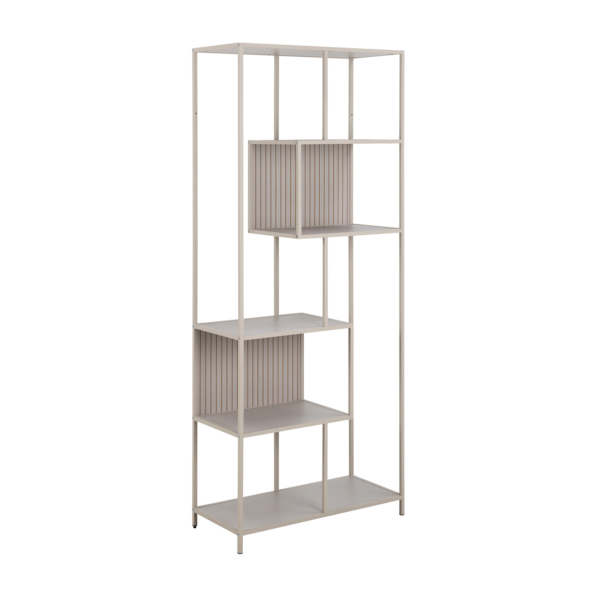 Seaford reol, 5 Hylde | vendbar bagpanel | 185x77 - Møbelkompagniet