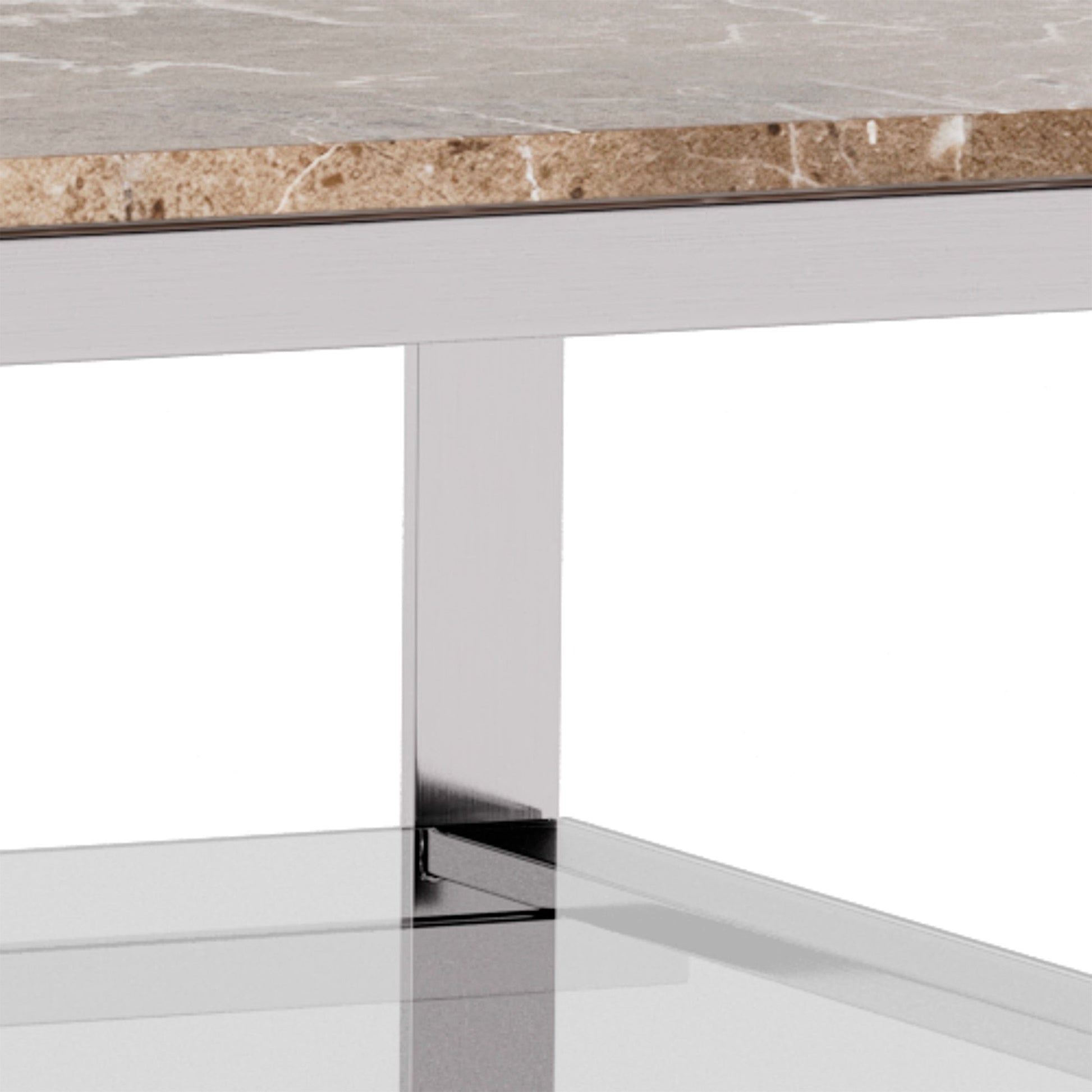 Strata sofabord, marmor emperador | Glas | 80x80 - Møbelkompagniet