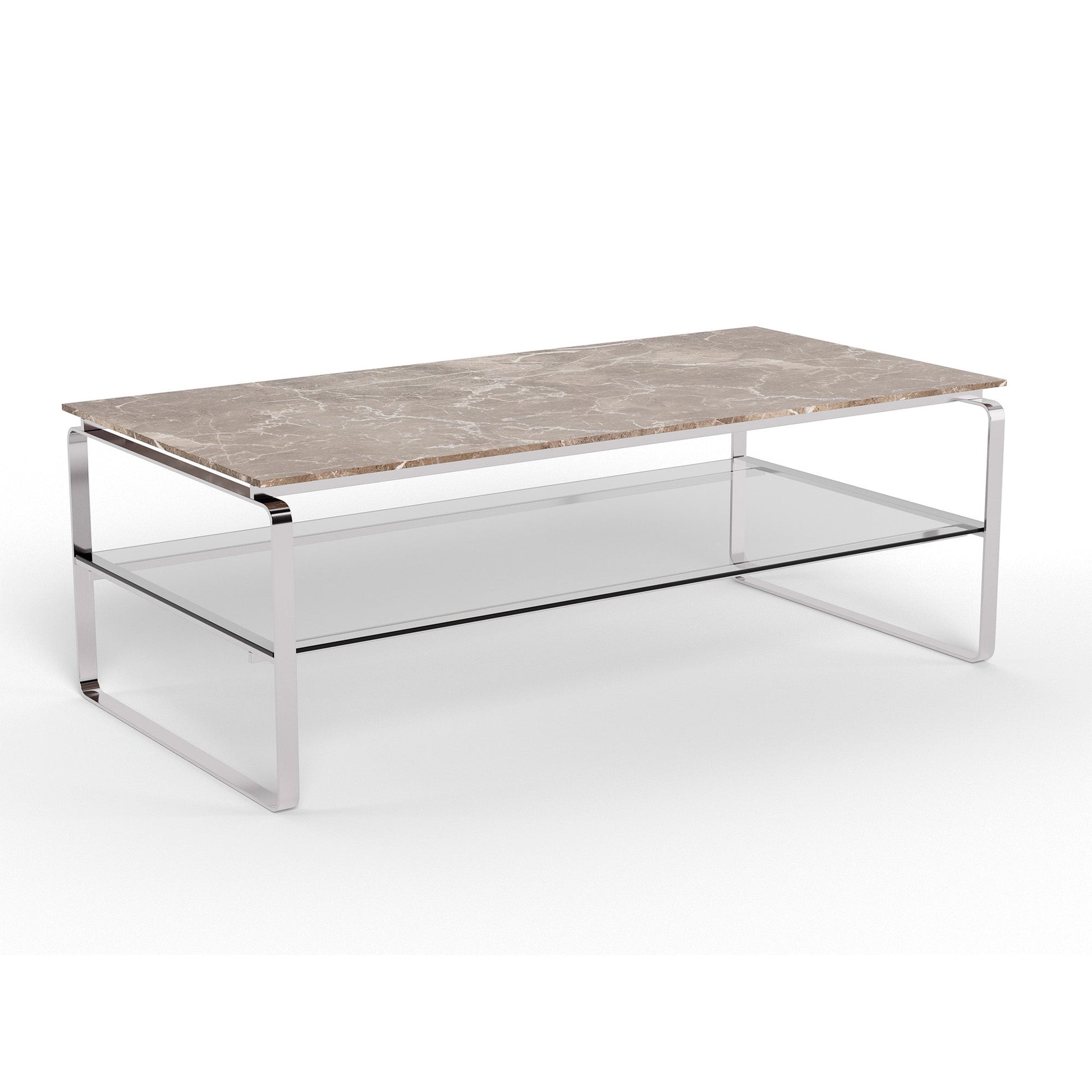 Strata sofabord, marmor emperador | Glas | 120x60 - Møbelkompagniet
