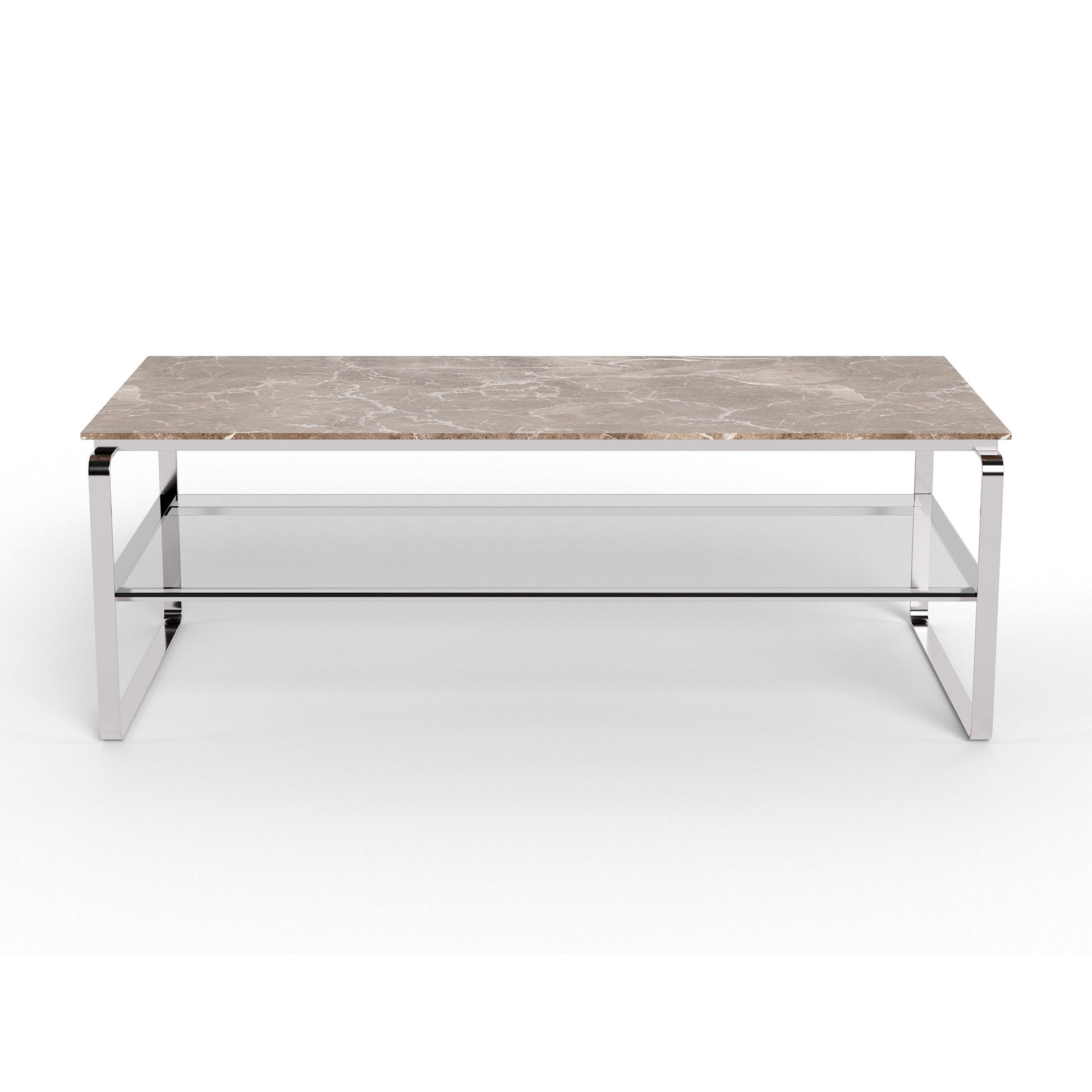 Strata sofabord, marmor emperador | Glas | 120x60 - Møbelkompagniet