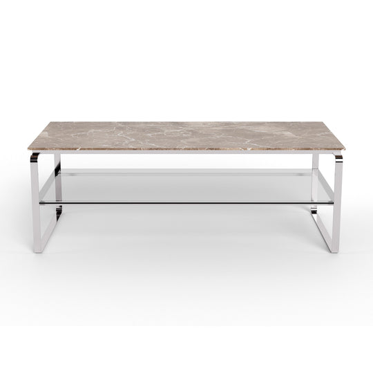 Strata Couchtisch, Marmor Emperador | Glas | 120x60