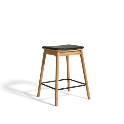 Thekenstuhl Balo, Eiche | PU-Leder
