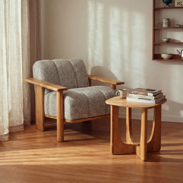 Stay Loungesessel, Creme/Grau Bouclé