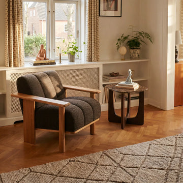 Stay Loungesessel, Braun Bouclé
