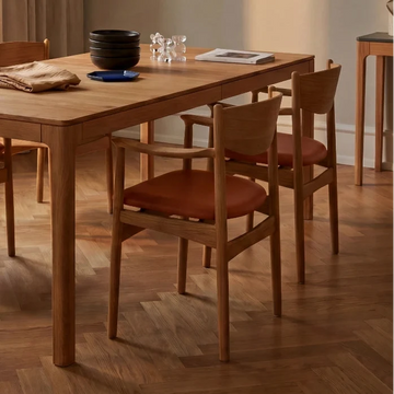 Struct Esszimmerstuhl, Mit Armlehnen | Leder cognac