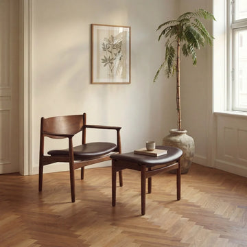 Struct Loungesessel, Leder mokka