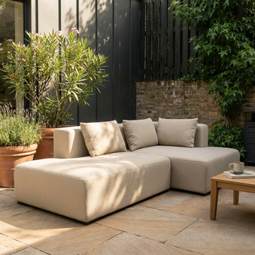 Solea Gartensofa mit Chaiselongue, rechts | Open end
