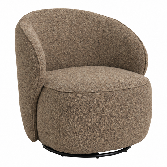 Nubo Loungesessel, Drehfunktion | Amiya Bouclé Braun