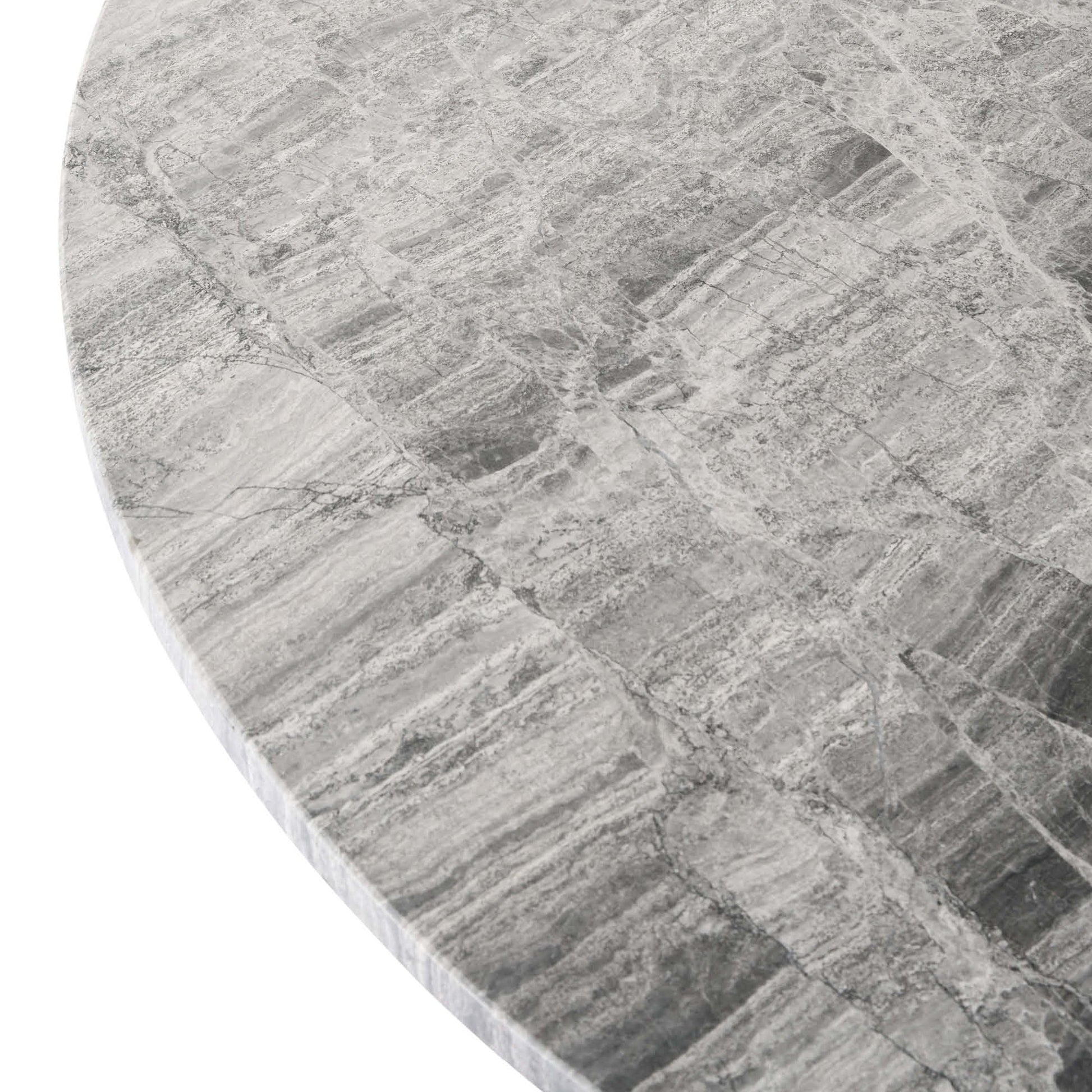 Naxos spisebord, river grey marmor | Ø130 - Møbelkompagniet