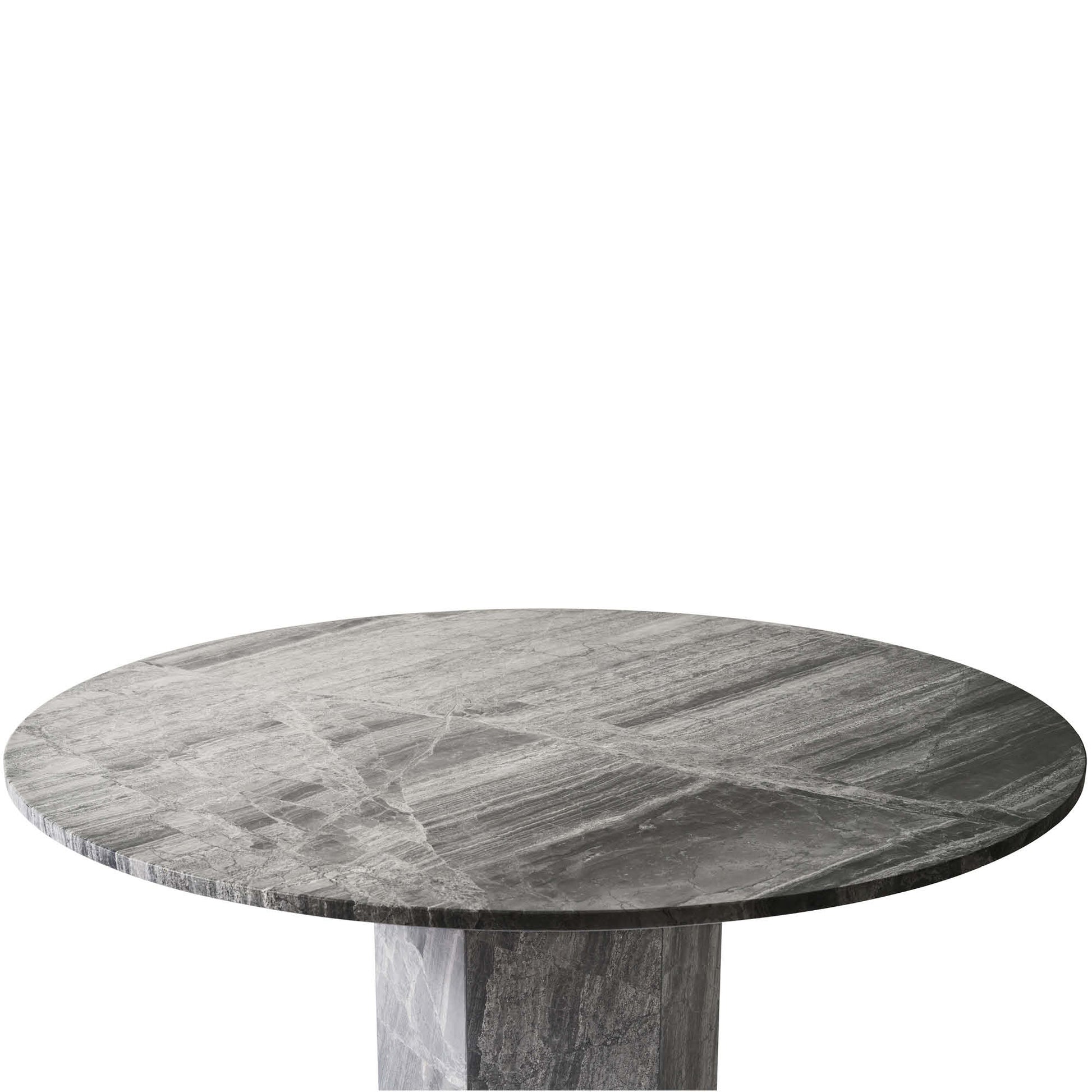 Naxos spisebord, river grey marmor | Ø130 - Møbelkompagniet