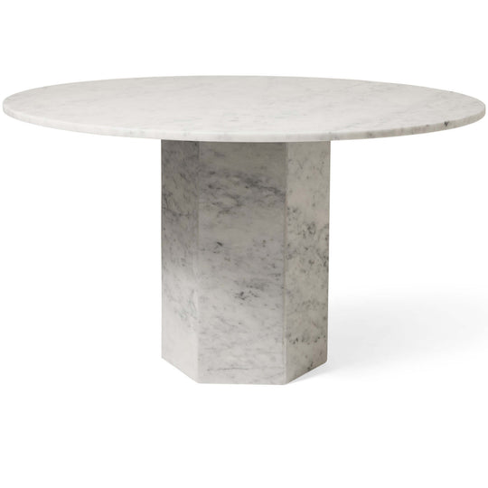 Naxos Esstisch, weißer Marmor | Ø130