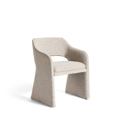 Plush Esszimmerstuhl, Crush Bouclé Grau/Beige