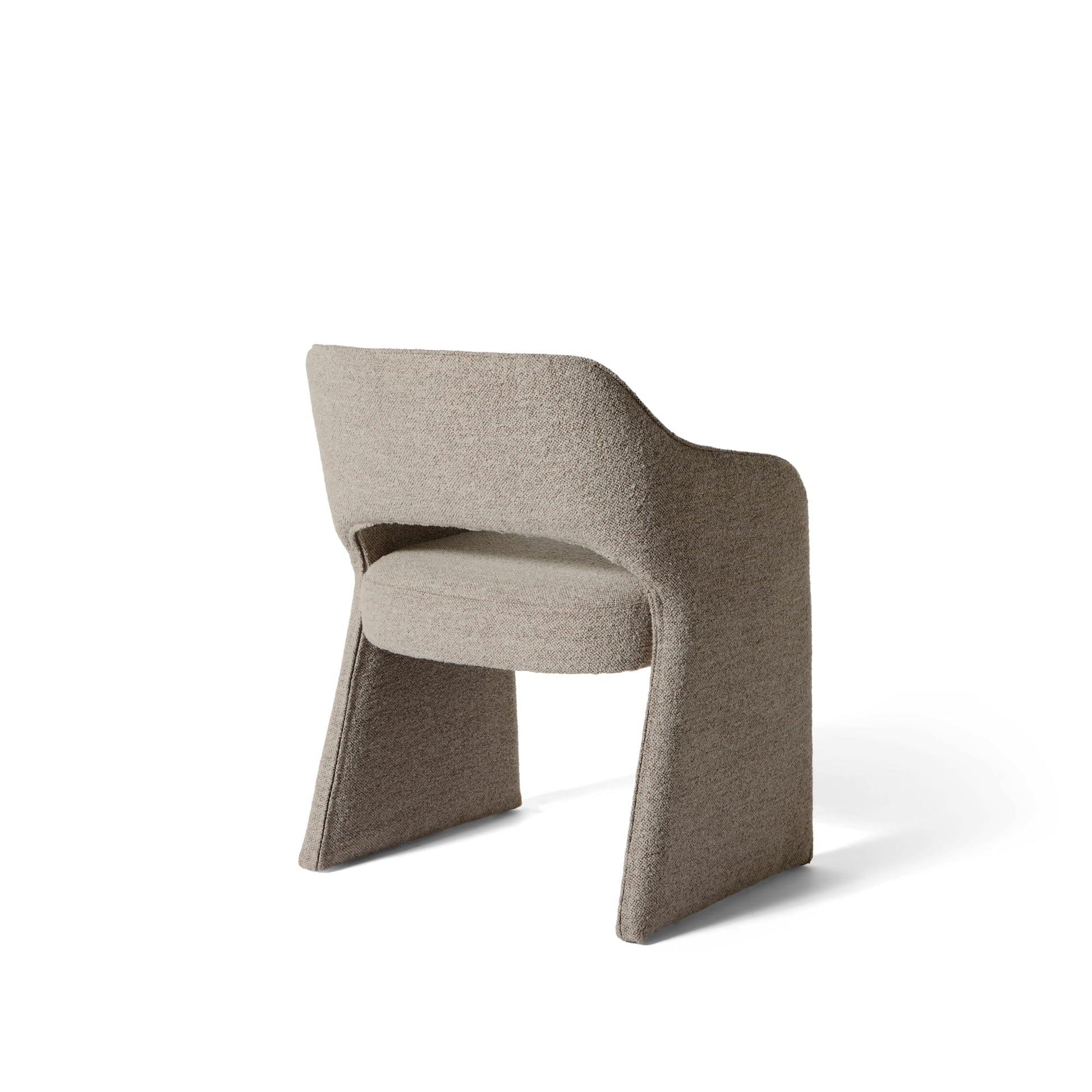 Plush Esszimmerstuhl, Crush Bouclé Grau/Beige - Møbelkompagniet DE