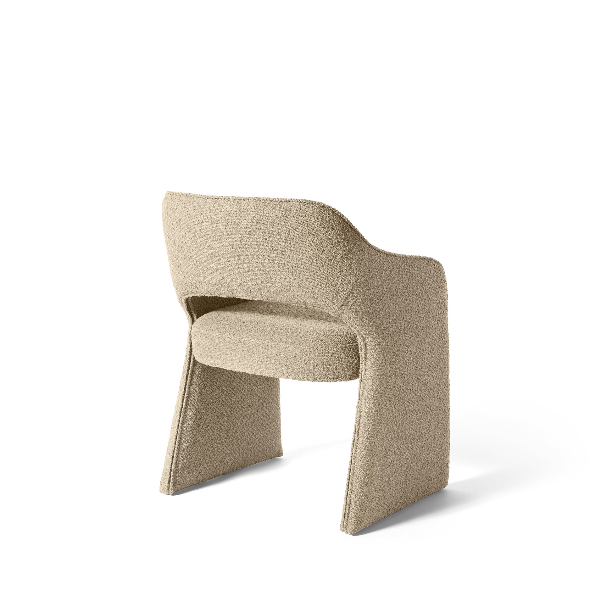 Plush spisebordsstol, armlæn | Amiya Bouclé - Møbelkompagniet