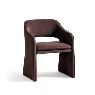 Plush Esszimmerstuhl, Modern Samt Braun