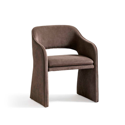 Plush Esszimmerstuhl, Modern Samt Dunkelbeige