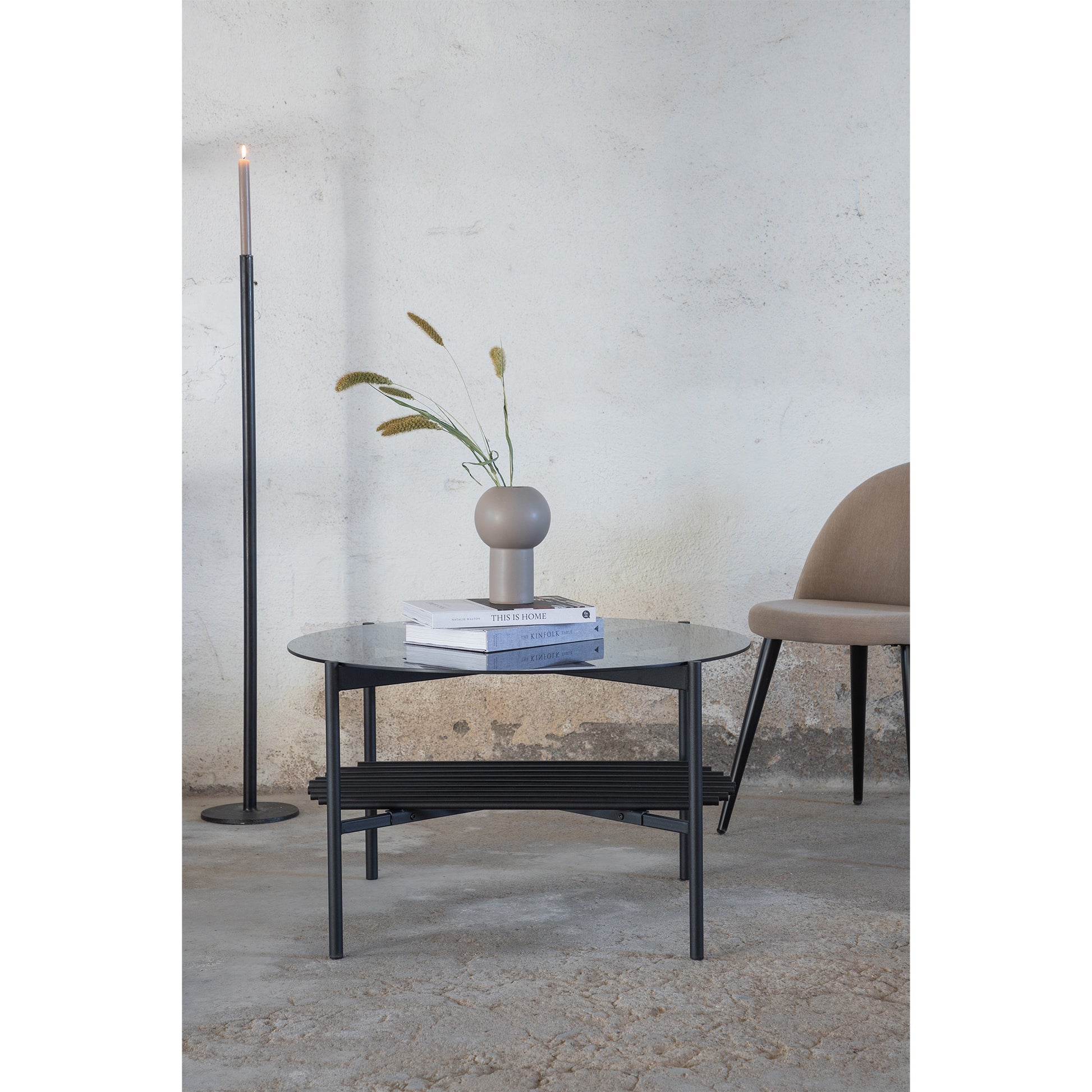 Von Staf sofabord, glas | Ø80 - Møbelkompagniet