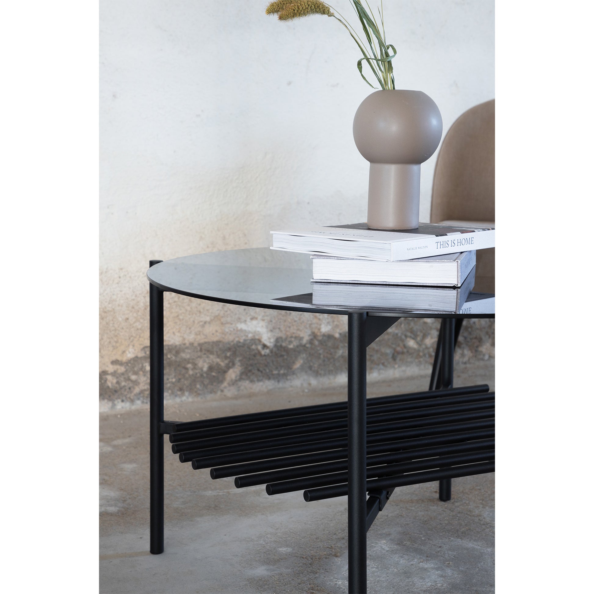 Von Staf sofabord, glas | Ø80 - Møbelkompagniet