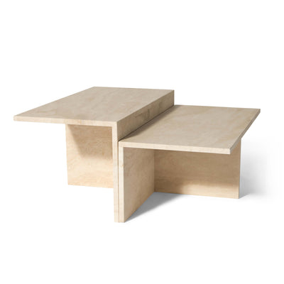 Velasca Couchtisch-Set, Travertin-Marmor | 90x90