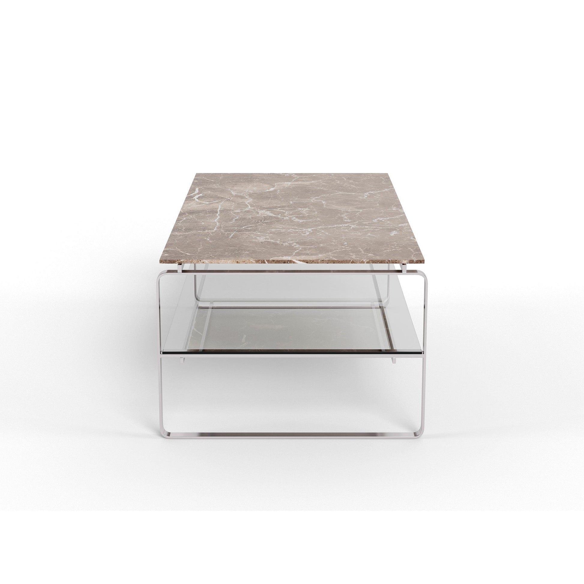 Strata sofabord, marmor emperador | Glas | 120x60 - Møbelkompagniet
