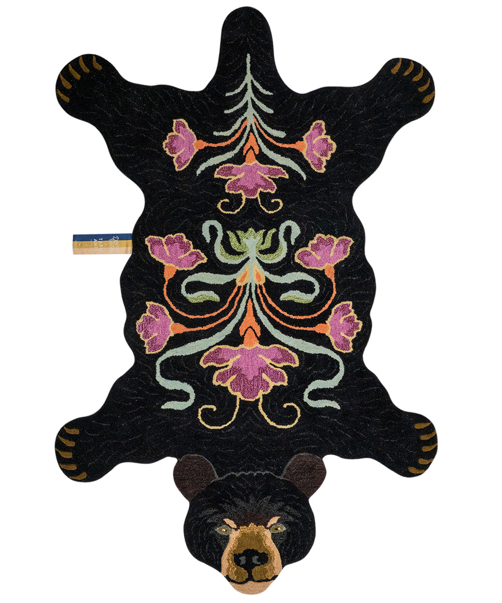 Blomstret bjørn tæppe, Doing Goods - 241x164 cm - Møbelkompagniet