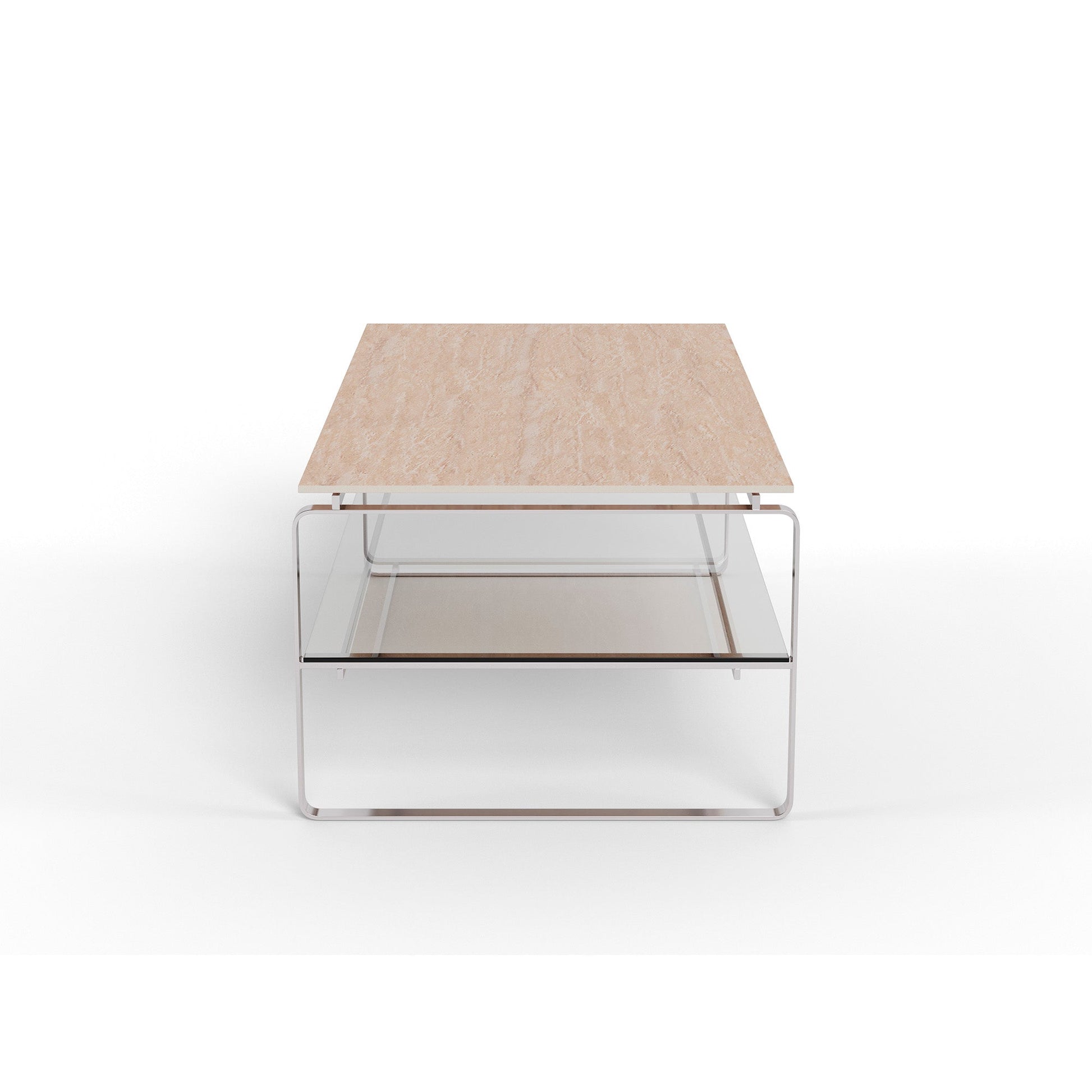 Strata sofabord, keramik travertin | Glas | 120x60 - Møbelkompagniet